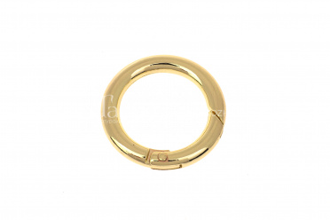 Карабин-кольцо 25мм, тонкое, цвет белое золото