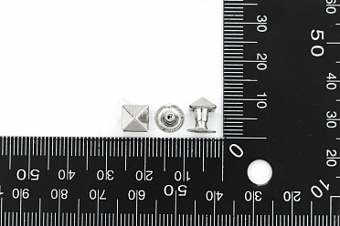 Хольнитен односторонний PIRAMIDE 7/9 мм, цвет никель, 100 шт.