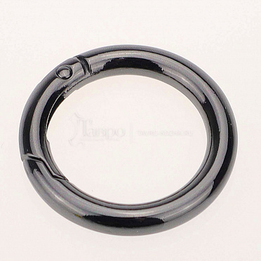 Карабин-кольцо, черный никель, 25 мм, 4шт