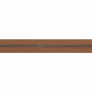 Молния № 3 метал. зуб, цвет коричневый/черный никель, 1 метр