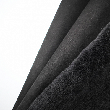 Дабл-фейс одежный, велюр, высота ворса - 1.2, цвет черный