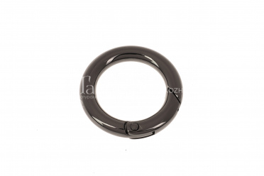Карабин-кольцо 25 мм, цвет черный никель, 4шт