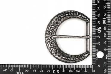 Пряжка ременная, шир. 40 мм, цвет винтажный никель (Франция)