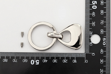 Кольцо для ключей с держателем, никель