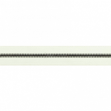 Молния № 5 метал. зуб, цвет белый/черный никель, 1 метр
