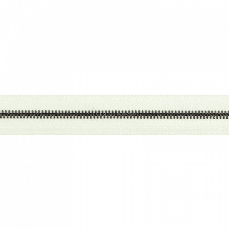 Молния № 5 метал. зуб, цвет белый/черный никель, 1 метр
