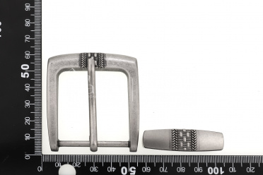 Пряжка 40 мм с тренчиком, цвет винтажный никель