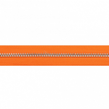 Молния № 5 метал. зуб, цвет оранжевый/золото, 1 метр