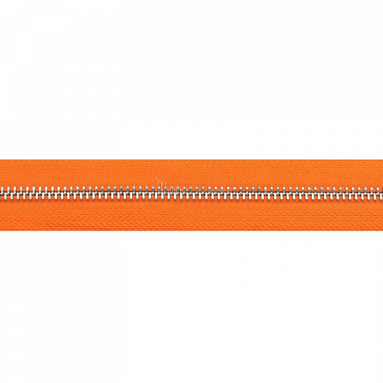 Молния № 5 метал. зуб, цвет оранжевый/золото, 1 метр