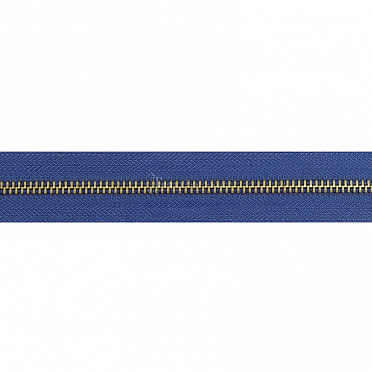 Молния № 5 метал. зуб, цвет синий/антик, 1 метр