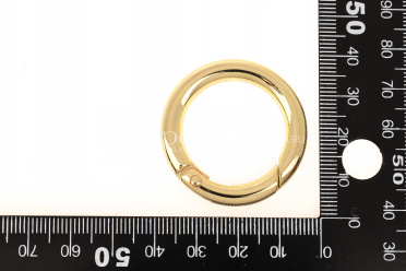 Карабин-кольцо 25мм, тонкое, цвет белое золото