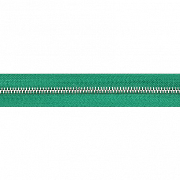 Молния № 5 метал. зуб, цвет зеленый/никель, 1 метр