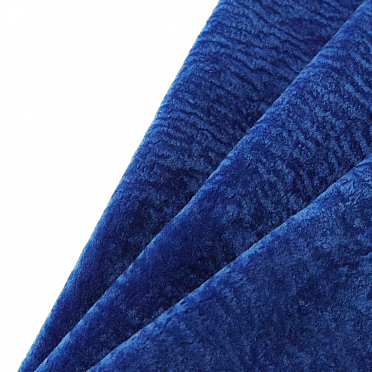 Астраган одежный, цвет индиго синий, высот ворса - 0.6