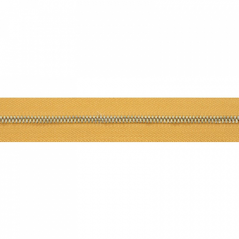 Молния № 5 метал. зуб, цвет охра/золото, 1 метр