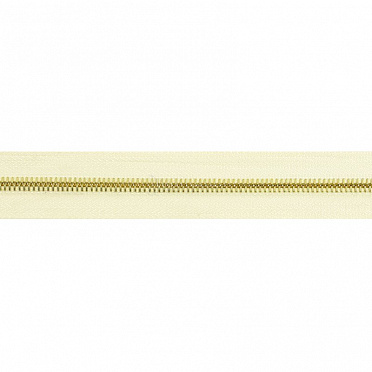 Молния № 5 метал. зуб, цвет беж/золото, 1 метр